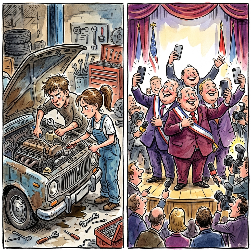 HDZ-ovci se natječu u mehatronici dok Đakovo tone – Mladi automehatroničari, stari politički igrokazi!